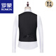 Romon (Romon) plus gras plus grand costume de costume de costume pour hommes Noir plus taille Clip de cheval meilleur marié