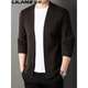 Lilang Cardigan Herren Strick-Strickjacke im Frühling und Herbst Neuen Stil mittleren und jungen Menschen mit modischer und vielseitiger purer Pulloverjacke schwarzer HPL-A32321 XL 175