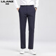Lilang Herren Casual Hosen Sommer Neugeschäftshose Anti-Falten-Gerade und uneisenfreie Hosen Trend Schwarz H9896 33