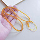 Li Shenbao authentic old natural amber necklace pendant chain gold amber 108 Buddhist beads rosary bracelet lanyard round beads water purification number 6, single bead is about 4.8-5.2