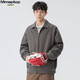 
MMOPTOP American pure cotton retro lapel work jacket spring and autumn men's versatile functional jacket MJK03 dark gray XL