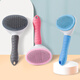 PINQUROME pet comb hair remover cat comb to clean floating hair dog needle comb self-cleaning comb cat and dog pet supplies pink round thick needle