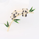 WOUG Bamboo Peace Cute Panda Brooch Bamboo Women's National Style Design Exquisite Suit Corsage Gold