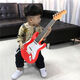 Testmarke 09061 Kinder mit großer Spieler-Jungen und Mädchen Simulation Ukulele Elektronische Gitarrenspielzeugmusik Musikanfänger Musikinstrument Spielzeug Dark Night Black Electronic Imitation Gitarre (Kinderspielzeug) mittelgroßer vier Saiten leichter Stil [43 cm]
