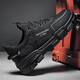Zapatos para hombres impermeables y trabajos sin deslizamiento y zapatillas negras resistentes al desgaste Sports y leisure Strirable Summer Labor Protection Zapatos 0803 Negro 42