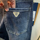 Wolf Kleidung Jeans Herren Frühling und Herbst 2025 Neue Mode gerade losen schlanker und vielseitiger gedruckter Stretch Casual Hosen Blau regulär 9902 33