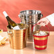 Yanxing stainless steel thickened ice bucket KTV bar supplies champagne bucket ice cubes creative beer red wine bucket commercial green gold portable ice bucket 16cm (2L)