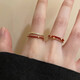 Red star open ring for women, retro adjustable ring, niche design, light luxury and high-end sense, stacked index finger ring, single layer + double layer dripping glaze star ring
