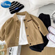 Chaqueta de Disney Boys Spring y Autumn 2025 New Children's Bear Jackets, pequeños y medianos tops casuales de niños, caqui oso 90