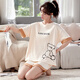 
Cat man summer women's pure cotton cute short sleeve shorts pajamas can be worn outside home clothes GXT6630 L (recommended 95-115 Jin [Jin equals 0.5 kg])