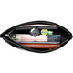 South Young Herren Handtasche echte Leder -Herrenbeutel große Kapazität Kupplung Handtasche Doppel Clip -Tasche Business Casual Mode Umschlagbeutel Schwarz klein