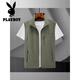 
Playboy 2025 men's thin casual vest spring and autumn breathable horse clip jacket men's quick-drying vest summer knee dark blue XL height (170-175) weight 125-140Jin [Jin equals 0.5 kg]
