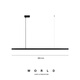 Nordic Minimalist Long Strip Einline-Restaurant Kronleuchter moderne einfache schwarze weiße Smart Bar Counter Insel Esstischlampe YA Schwarz [Quadratplattenstil/880 mm]