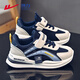 Warrior Boys' Shoes Spring and Autumn Children's Sports Shoes Breathable Running Shoes WZ(CL)-1027 Dark Blue/M/Light Blue 34