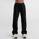 Dingfengbaoluo American casual pants men's autumn straight solid color heavy loose wide-leg long pants KS09 black 2XL