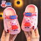 SKONWAT Peppa Pig Summer Girls' Slippers Non-slip and Feces-feeling Baotou Breathable Infant Beach Shoes Pink Size 20 21 (shoe inner length 14CM suitable for feet 13C