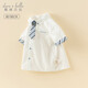 DAVE&BELLA boys' short-sleeved shirt summer new style children's white shirt pure cotton children's clothes fashionable baby boy top white ready stock 140 cm (recommended height 130-140cm)