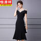 
Hengyuanxiang 2025 spring and summer fishtail skirt banquet evening dress high-end light luxury niche official occasion French temperament dress black XL