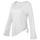 LULUUVTTOH Sports Yoga Top Women's Loose Slimming Pilates Cover-up V-neck Yoga Wear Thin Running Fitness Wear Long Sleeve White L