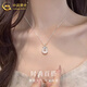 CHINA GOLD pure silver bow peace buckle necklace women's light luxury pendant Valentine's Day birthday gift for girlfriend and lover bow peace buckle necklace