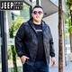 JEEP SPIRIT Spring and Autumn New Model Weight Plus Large Size Jacket Men's Thin Jacket Fatty Sports Gown Loose Top Trendy 826 Spring and Autumn Black (80-100Jin[Jin equals 0.5 kg]) M