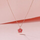 Micro-Gift Peach Blossom 18K Rose Gold Necklace Women's AU750 Peach Blossom Pendant as a Gift for Your Girlfriend Peach Blossom 18K Rose Gold + Necklace