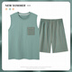 Langsha Pyjamas Herren Sommermodal Weste ärmellose Shorts Herrenhaus Kleidung Sommer dünne Eisseide DGG-AM-1227 L
