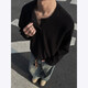 Nyingcleanfit Henry Neck Langarmed T-Shirt Herren 25 Frühlings- und Herbst-neue Textur Loose Inner Sweatshirt Basishemd aus weißem XL (120-140jin [Jin ist gleich 0,5 kg])