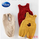 Disney baby overalls plus velvet and thickened autumn and winter clothing for boys and girls 1 to 3 years old cartoon super cute jumpsuit baby pants apricot plus velvet 100
