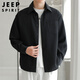 JEEP SPIRIT Jeep long-sleeved shirt men's spring trendy shirt men's waffle top jacket men's black XL