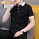 Modal 2025 new summer lapel men's short-sleeved T-shirt casual trendy brand POLO shirt men's collar half-sleeved top white QY679 M