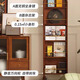 Mittel alter massives Holz Ganzkörperspiegel beweglicher bodenstehender französischer Retro Storage Magazine Bücherregal integrierter rotierender Dressing Spiegel mittelalterlicher Farbe [importiertes Festholz]