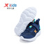 XTEP (XTEP) Zapatos para niños para niños y niñas de tamaño mediano Mesh Velcro Running Shoes Deep Blue/Gulf Blue 37
