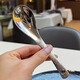 Retro ins style spoon stainless steel hammer pattern spoon household thickened table spoon children's eating spoon high appearance value 1 pack