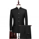 ROMON Chinese tunic suit suit men's youth Chinese stand collar suit men's Chinese wedding dress Chinese style Tang suit Chinese stand collar black single top L 175 weight 125-135 Jin Jin equals 0.5 kg