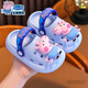 SKONWAT Peppa Pig Summer Girls' Slippers Non-slip and Feces-feeling Baotou Breathable Infant Beach Shoes Pink Size 20 21 (shoe inner length 14CM suitable for feet 13C