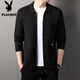 Playboy (Playboy) Frühlings- und Herbst-Strick-Strickjacke für Männer mit mittleren Alter Casual Thin Longleved Jacket Korean Style Slim Pullover Jacke Kamel M.