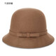 Qianzi charming felt hat women's 2025 autumn and winter woolen hat outdoor pure wool spring and autumn basin hat for women, dark khaki color, one size 56-58cm