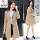 Woodpecker high-end windbreaker jacket for women 2024 spring and autumn new fashion Korean style mid-length slim slim temperament versatile top Khaki M 90Jin Jin is equal to within 0.5 kg