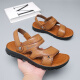 Huili Sandals Herren Fußschuhe vielseitige Männerschuhe Strandschuhe atmungsaktive Hausschuhe WSL (WZ) -1390 Gelbbraun 40 40