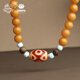 Potala Palace Beeswax 108 Beads Bracelet Huang Cainan Red Carved Dzi Beads Transfer Beads Buddha Beads Bracelet Necklace for Men and Women Beeswax South Red Green Pine 108 Beads