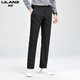Lilang Herren Casual Hosen Sommer Neugeschäftshose Anti-Falten-Gerade und uneisenfreie Hosen Trend Schwarz H9896 33
