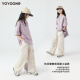 优优1点（Yoyo one）女童工装裤春秋酷飒风儿童春装裤子2025年新款大童山系阔腿运动裤 15265紫色 140 140cm
