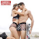 Caberli Couple sous-vêtements Ice Silk Mesh Mesh Full Transparent Sexy Lace Séduit Couple d'été 6189 Modèle de femme M M