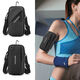 Jiaojing crossbody mobile phone bag for women multi-function new running arm bag for men waterproof sports wrist bag for men black strap + carabiner + arm strap