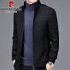 皮尔卡丹（pierre cardin）春秋新款男士外套中年爸爸装羊毛呢子保暖厚款立领夹克棉服 XL-MN2216灰色 L 175 【体重120斤-130斤】