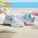 ANTA children's sandals, girls' shoes, 2026 summer new arrival, knob buckle breathable frame shoes, Baotou Yunyi beach shoes for girls, white/light fog purple/blue 6910H-1 33, inner length of the shoe 20.5cm