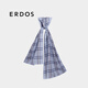 ERDOS early spring worsted cashmere plaid business casual men's shawl, linen blue 180cmX60cm
