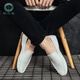 
Woodpecker white bean shoes men's spring and summer lazy shoes versatile new trendy driving men's shoes men's Korean casual soft leather shoes white 9880 39