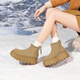 Daphne (Daphne) Botas de nieve con suela gruesa para mujeres 2024 Invierno Nuevas botas de pan tibio botas cortas botas de invierno Amarillo 38 (240 mm) Tamaño estándar